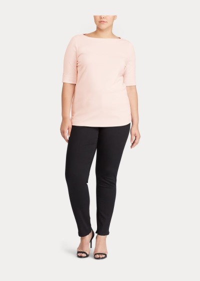 Top Ralph Lauren Stretch Algodão Boatneck Mulher 32068-FCEZ